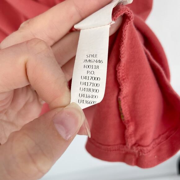 Lucky Brand Mens XL Cotton Crew T-Shirt Large Orange Pink Short Sleeve Pocket - Picture 8 of 10